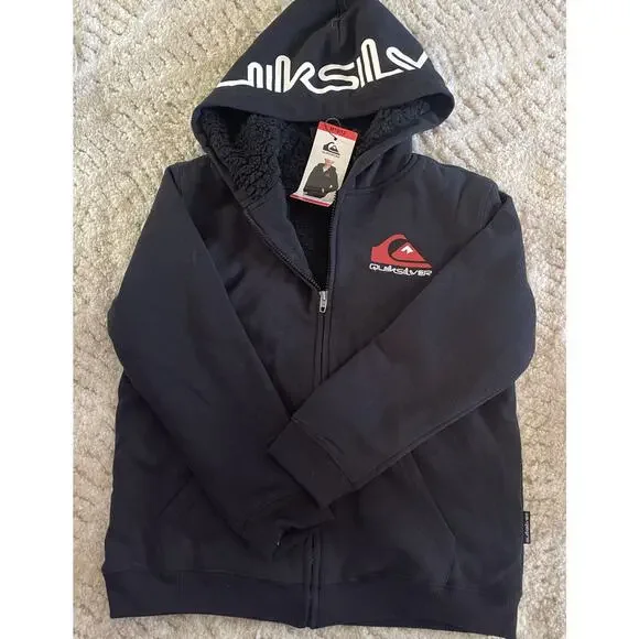 Quiksilver Hoodie Full Zip Sherpa Lined Fleece Size M NWT - Picture 4 of 4